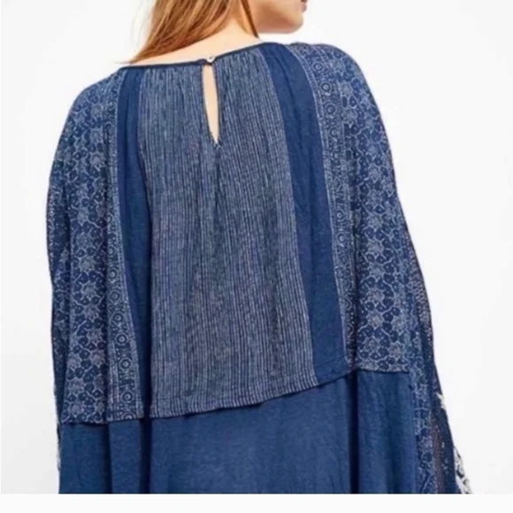 Free People Womens Indigo Dreams Embroidered Tunic Top NEW! - Picture 6 of 10